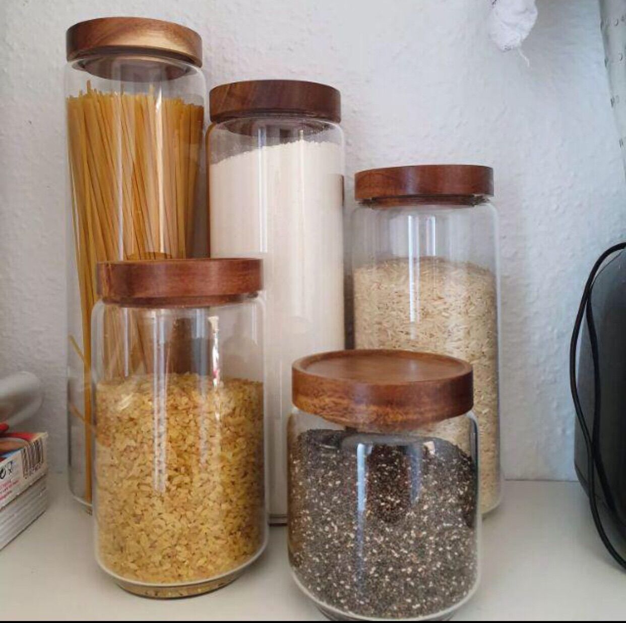 Hũ thủy tinh nắp gỗ 1300ml