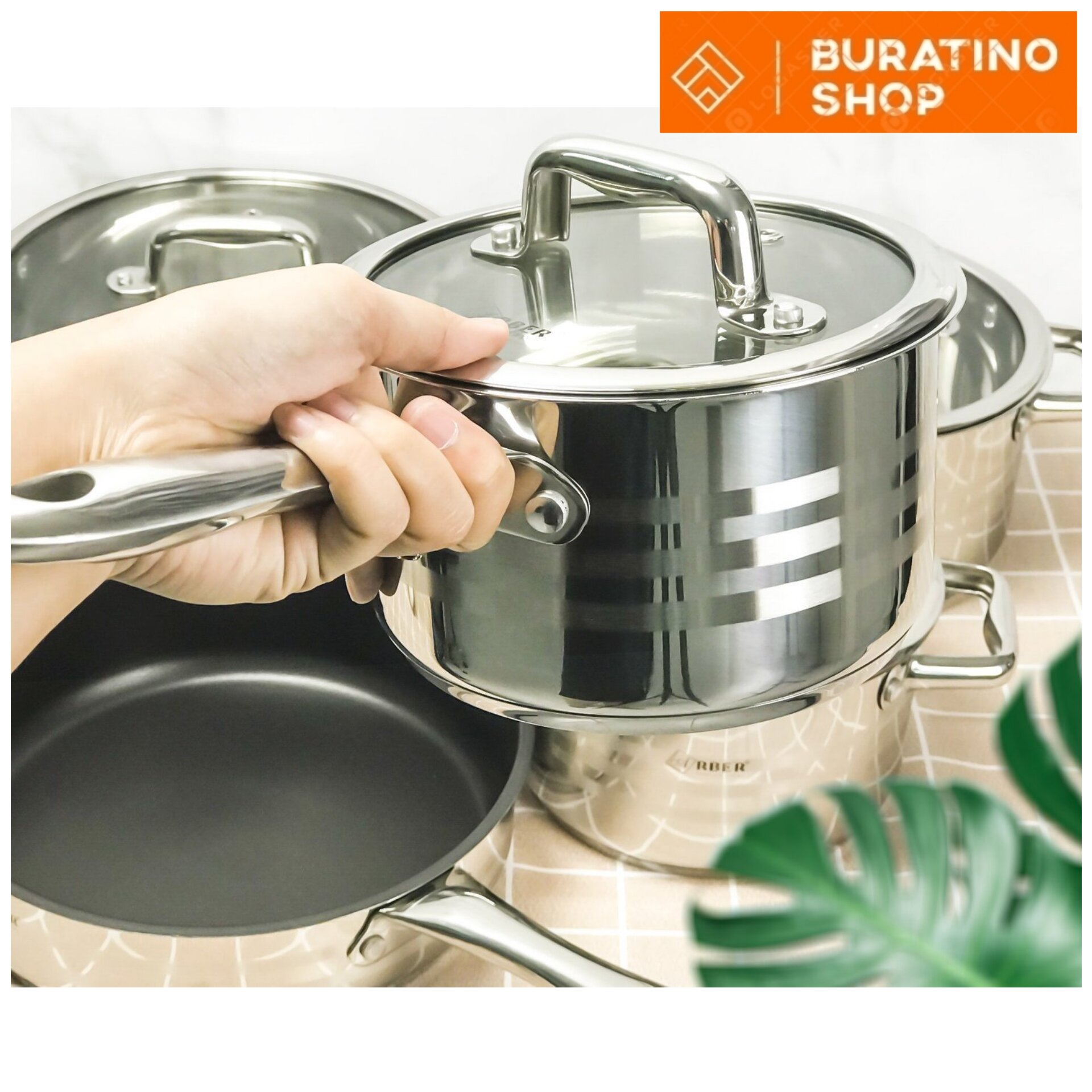 [HCM] Bộ nồi chảo 9 chi tiết Arber của Đức