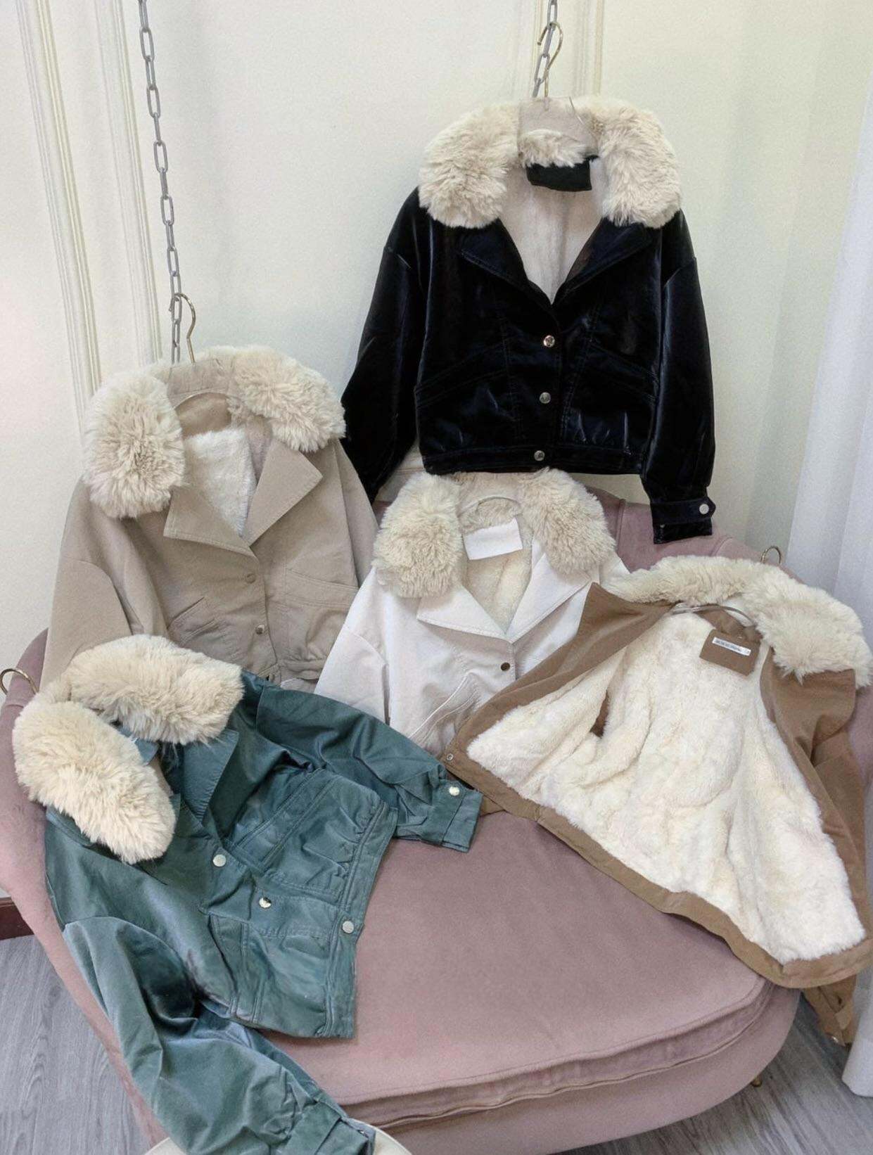 Áo da nhung tuyết lót lông dáng cánh dơi( cổ lông tháo rời được)