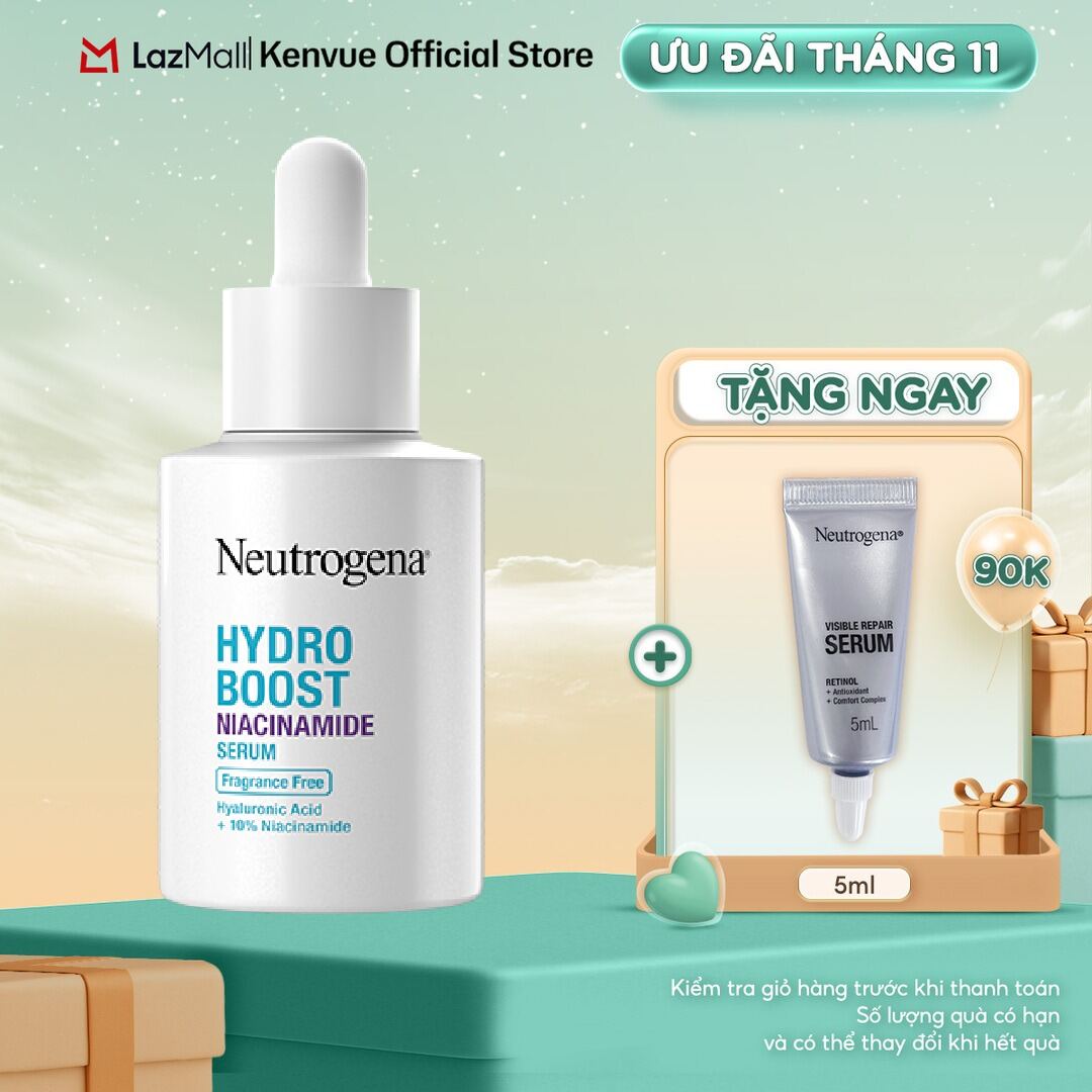 Serum sáng da & thu nhỏ lỗ chân lông Neutrogena® Hydroboost Niacinamide Serum (30ml)