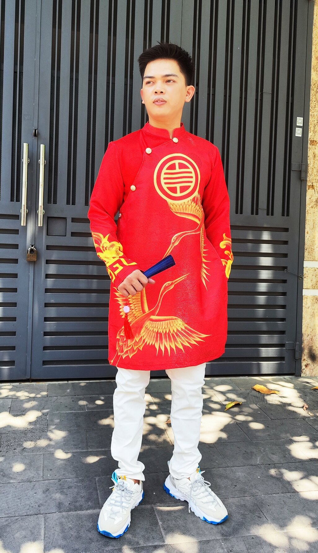 áo dài nam gấm thương hải