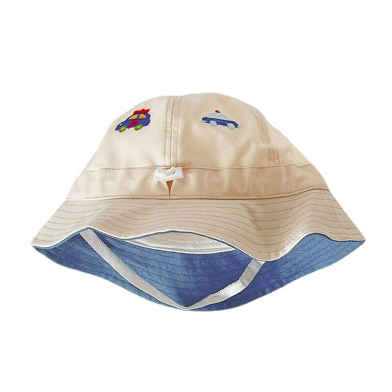 Mũ vành thêu hình ô tô cho bé (49-52cm)