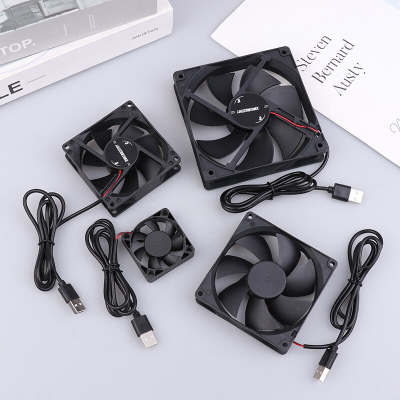 Quạt Làm Mát USB Không Chổi Than 5V Cho Vỏ Máy Tính, Hộp TV, Bộ Định Tuyến - Quạt Để Bàn Tự Lắp Ráp, Tùy Chọn Kích Thước 50mm/80mm/90mm/120mm Giá 149,000 Đồng*Miễn phí vận chuyển