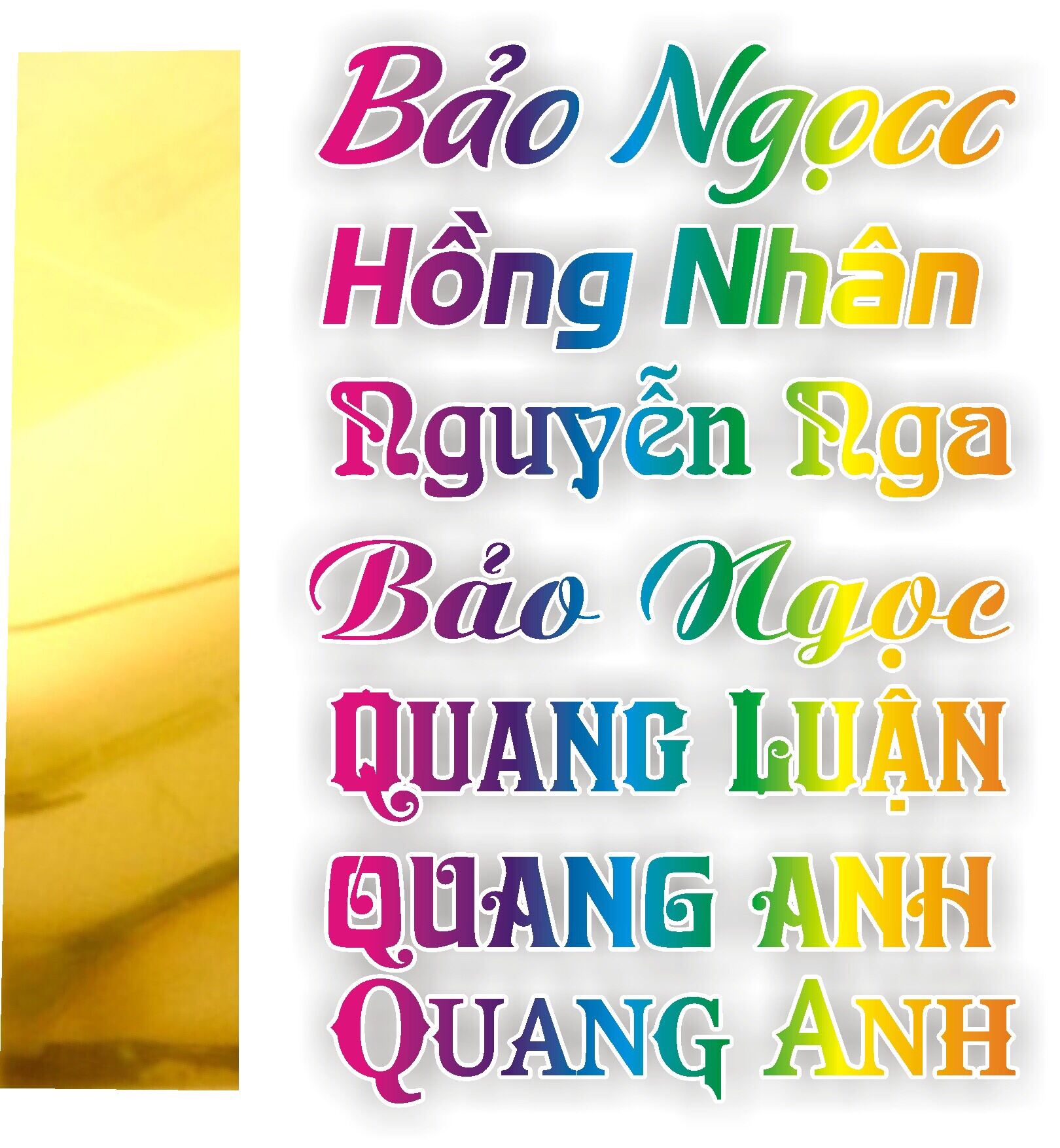 Tem 7 màu theo tên. 
