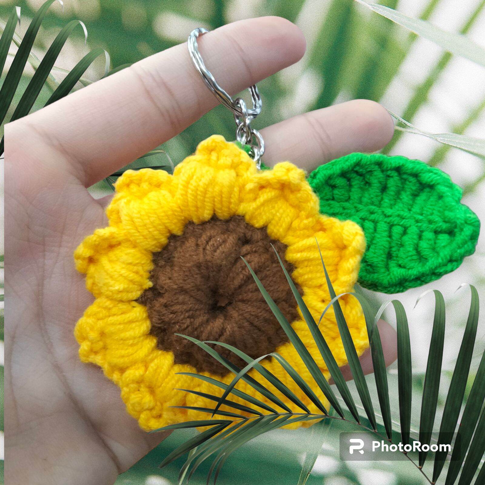 Móc khoá hoa hướng dương , móc khoá mini, quà lưu niệm bằng len handmade