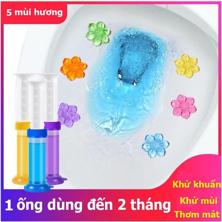 Gel tạo mùi hương nhà vệ sinh, khử mùi hôi bồn cầu, diệt khuẩn toilet hình bông hoa