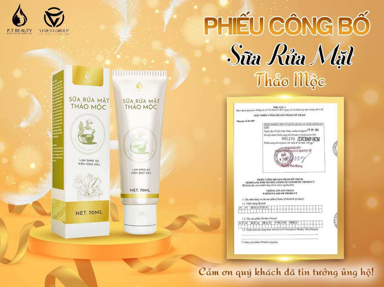 Sữa rửa mặt thảo mộc ngừa mụn - trắng da