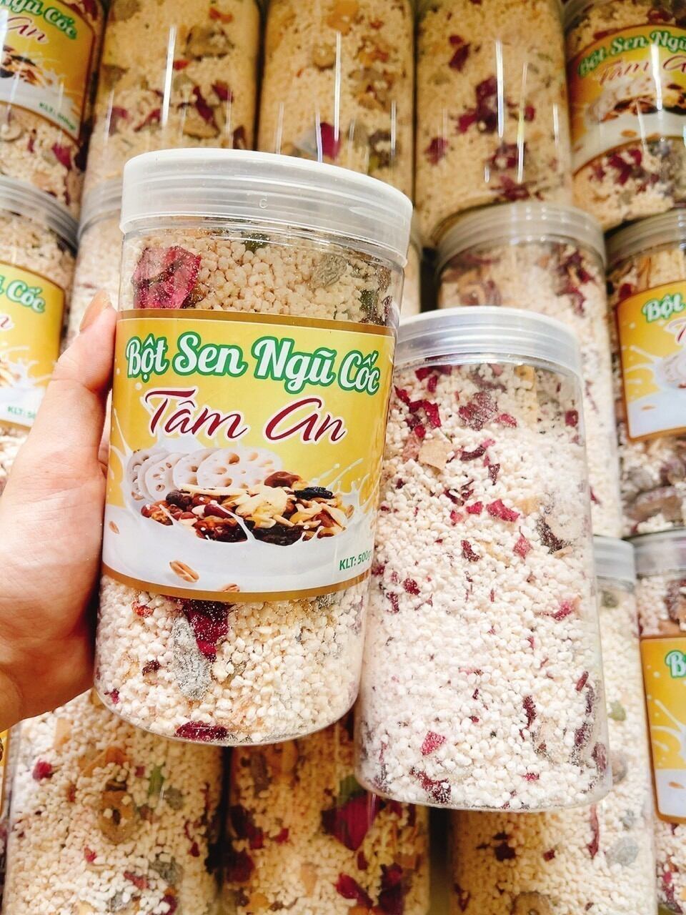 Bột sen ngũ cốc tâm an hủ 500gr. Bột sen mix ngũ cốc.