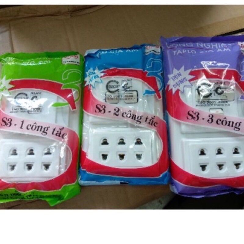 Bảng điện taplo giả âm 1,2,3 công tắc conip