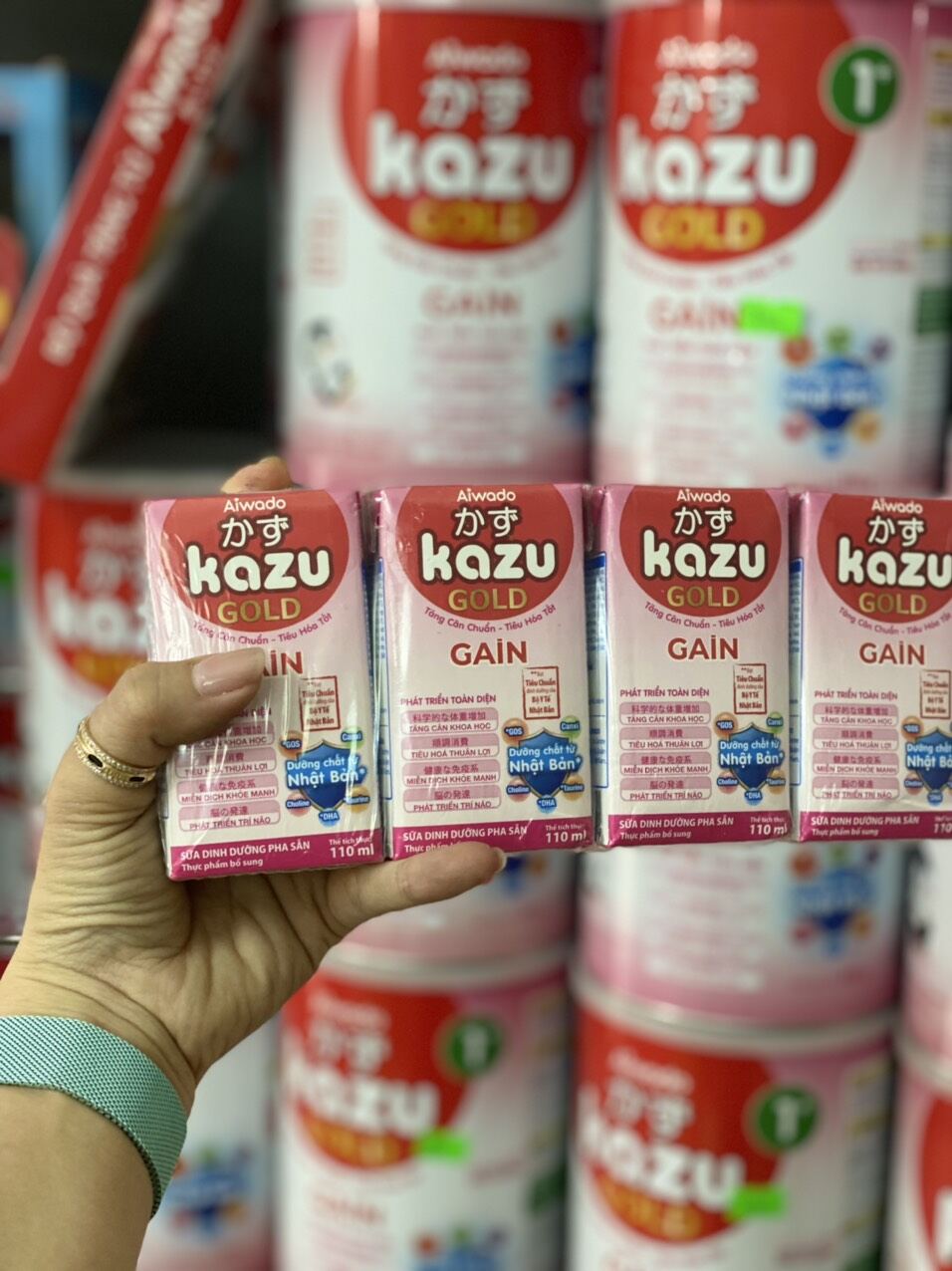 SỮA BỘT PHA SẴN KAZU GOLD GAIN 110ML THÙNG 12 LỐC