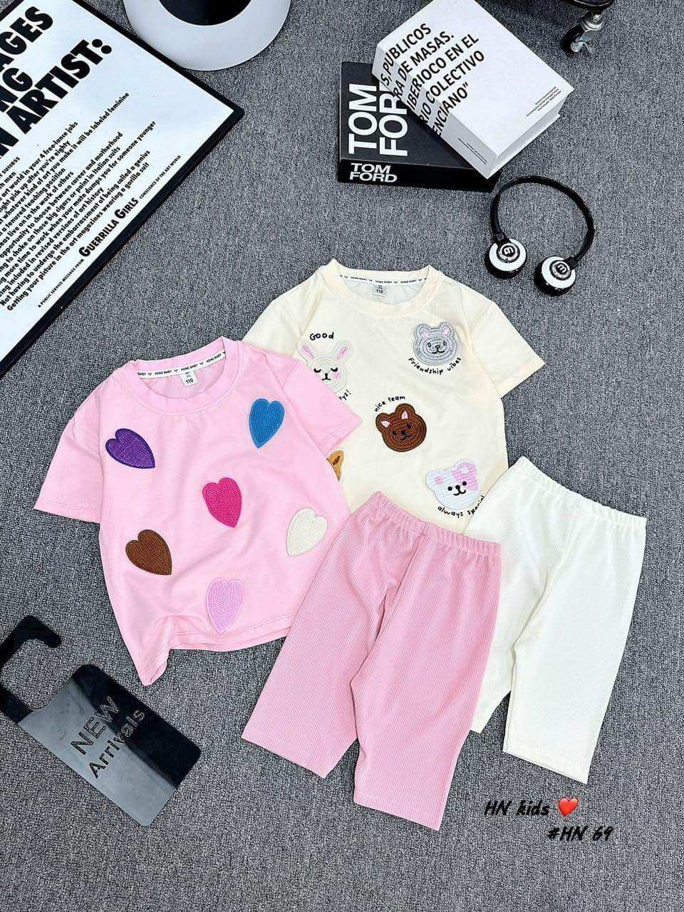 Jerry kids bộ bé gái mặc hè áo thun cotton quần tăm lạnh mềm mịn mát cho bé mặc đi chơi đi học