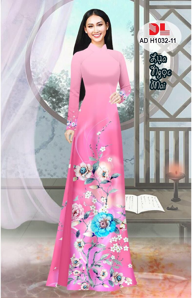 Vải áo dài in hoa 3D