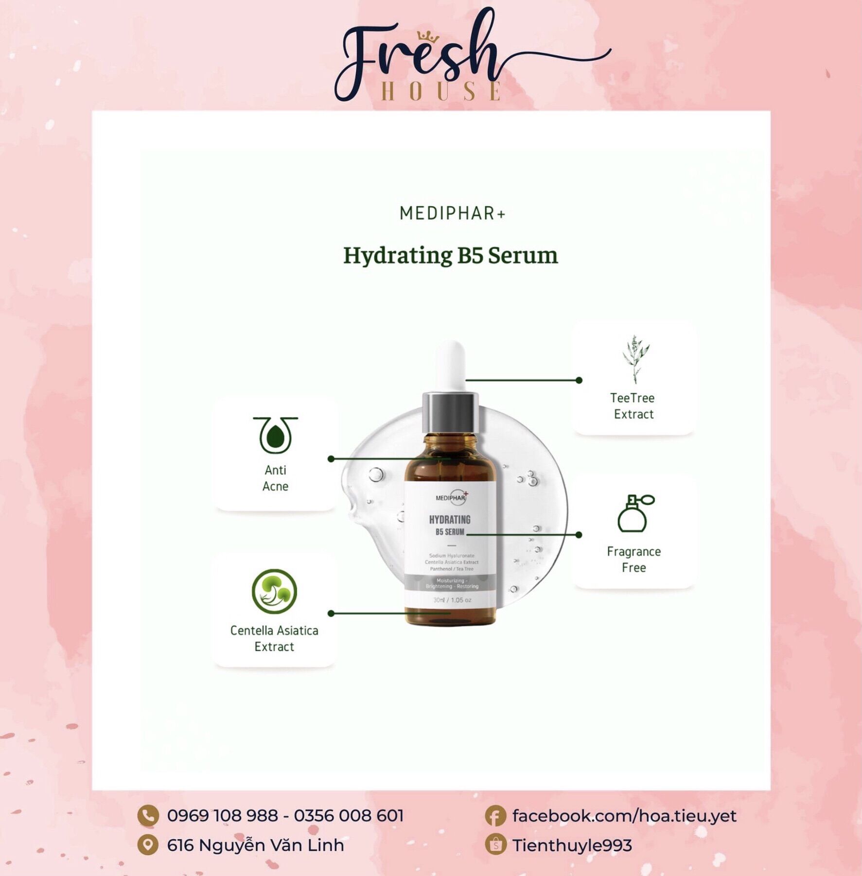 Serum phục hồi cấp ẩm Mediphar Hydrating B5