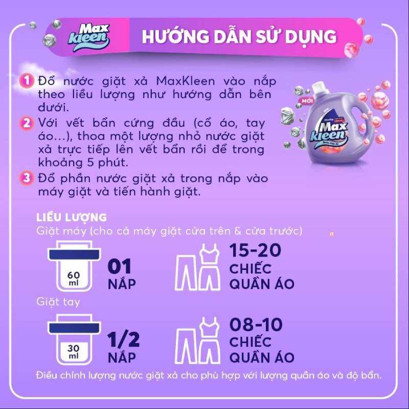 Túi Nước Giặt Xả Maxkleen 3.8kg (MỚI)