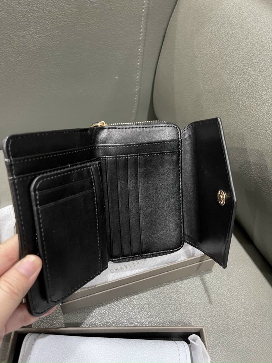 Ví Nữ CNK Bì Thư Chất Dạ Hạt Sần Fullbox Đủ Màu Envelope Short Wallet