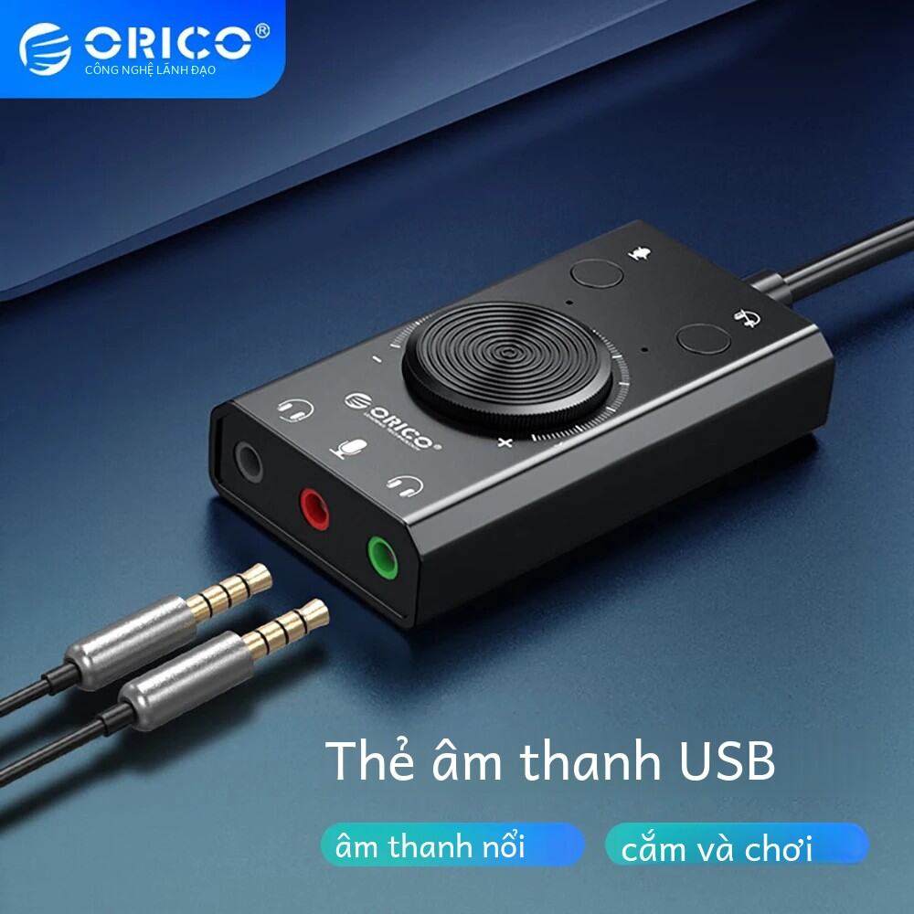 Thẻ Âm Thanh USB Bên Ngoài ORICO SC2 Với Bộ Chuyển Đổi Cáp Giắc Cắm Âm Thanh 3,5 Mm - Micro Âm Thanh Nổi Và Loa Điều Chỉnh Âm Lượng Tai Nghe