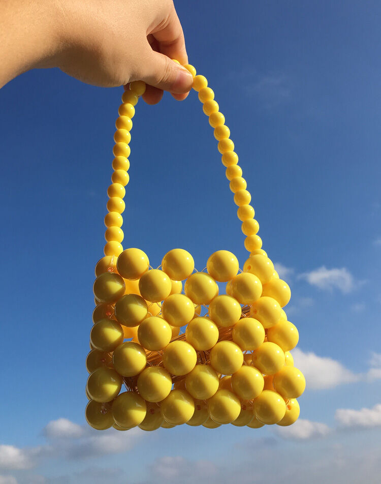 Children's Beaded Bag Kindergarten Hand-Woven Handbag DIY Material Bag Woven Pearl Bag Crossbody Mini Bag