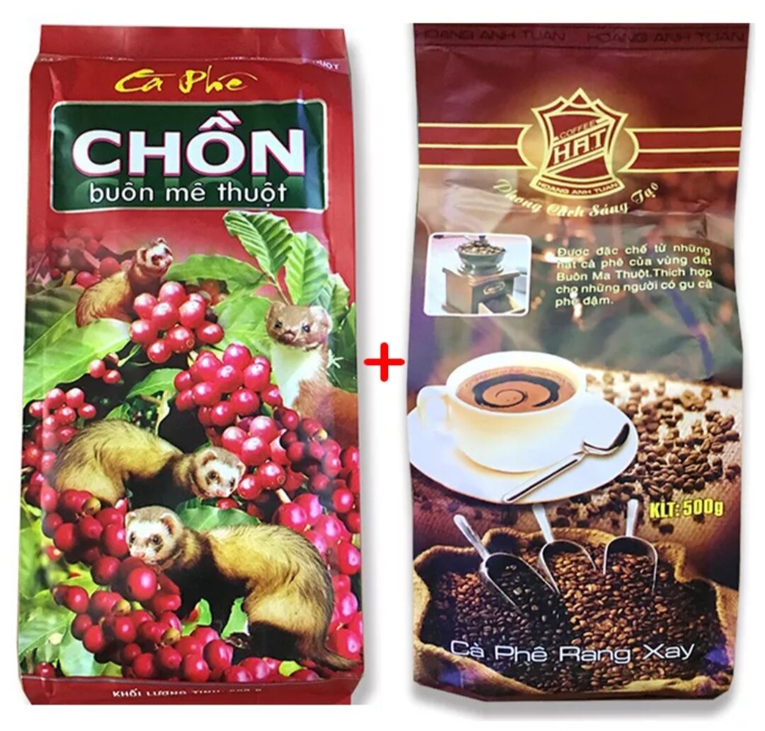 1 kg cà phê chồn thượng hạng 2 gói 500 g hiệu phát triển