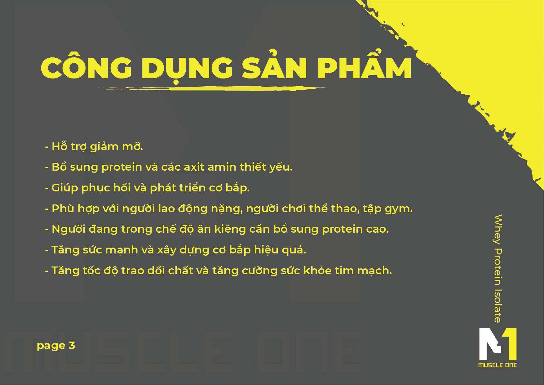 Sữa tăng cơ giảm mỡ, whey protein isolate MUSCLE ONE 2kg (combo 2 túi tặng quà)