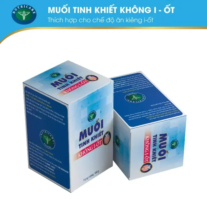 MUỐI TINH KHIẾT KHÔNG I-ỐT, Cho người cần giảm i-ốt trong chế độ ăn, hộp 100g