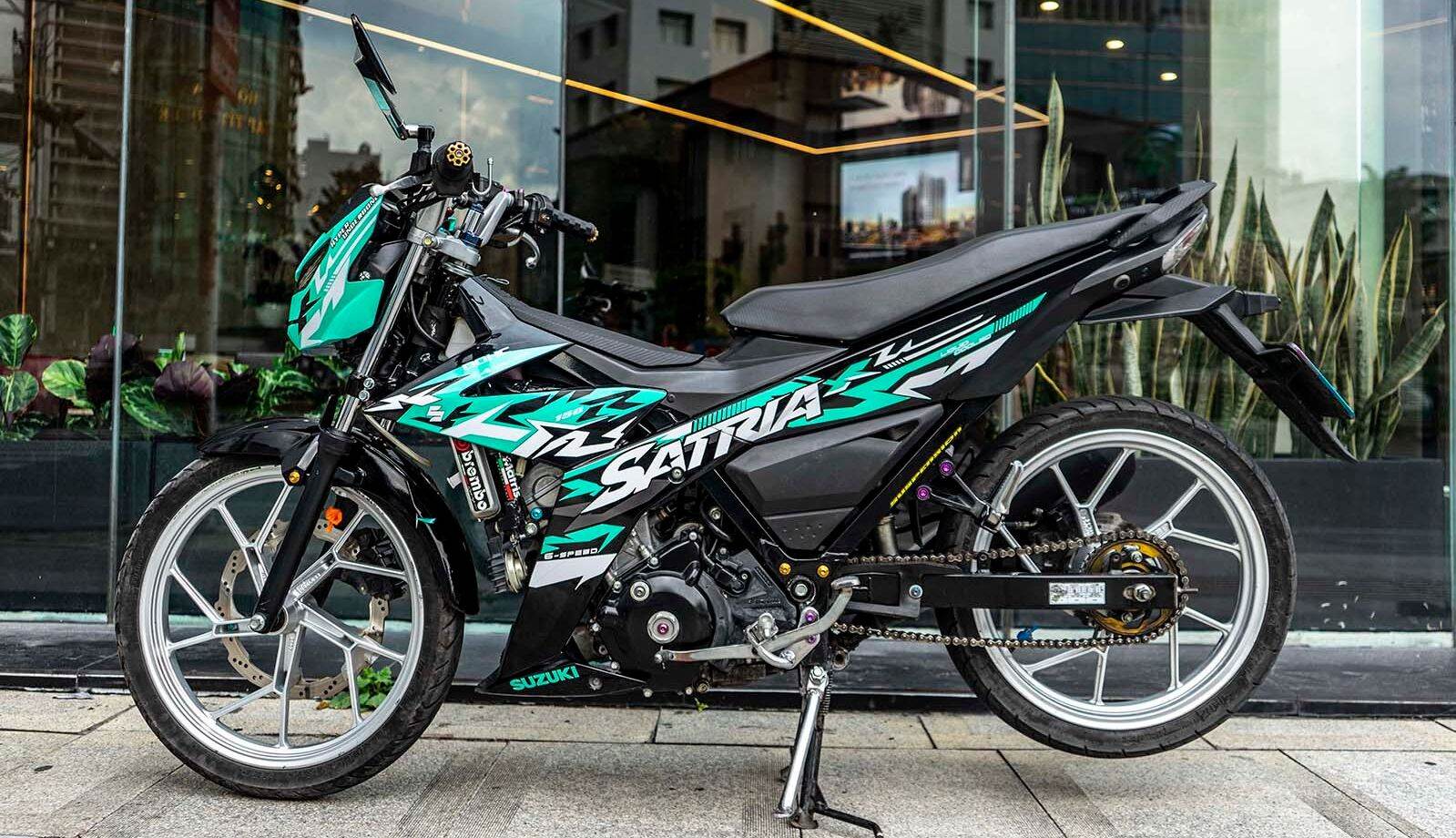 Tem rời satria xanh đen, tem 3 lớp không bay màu