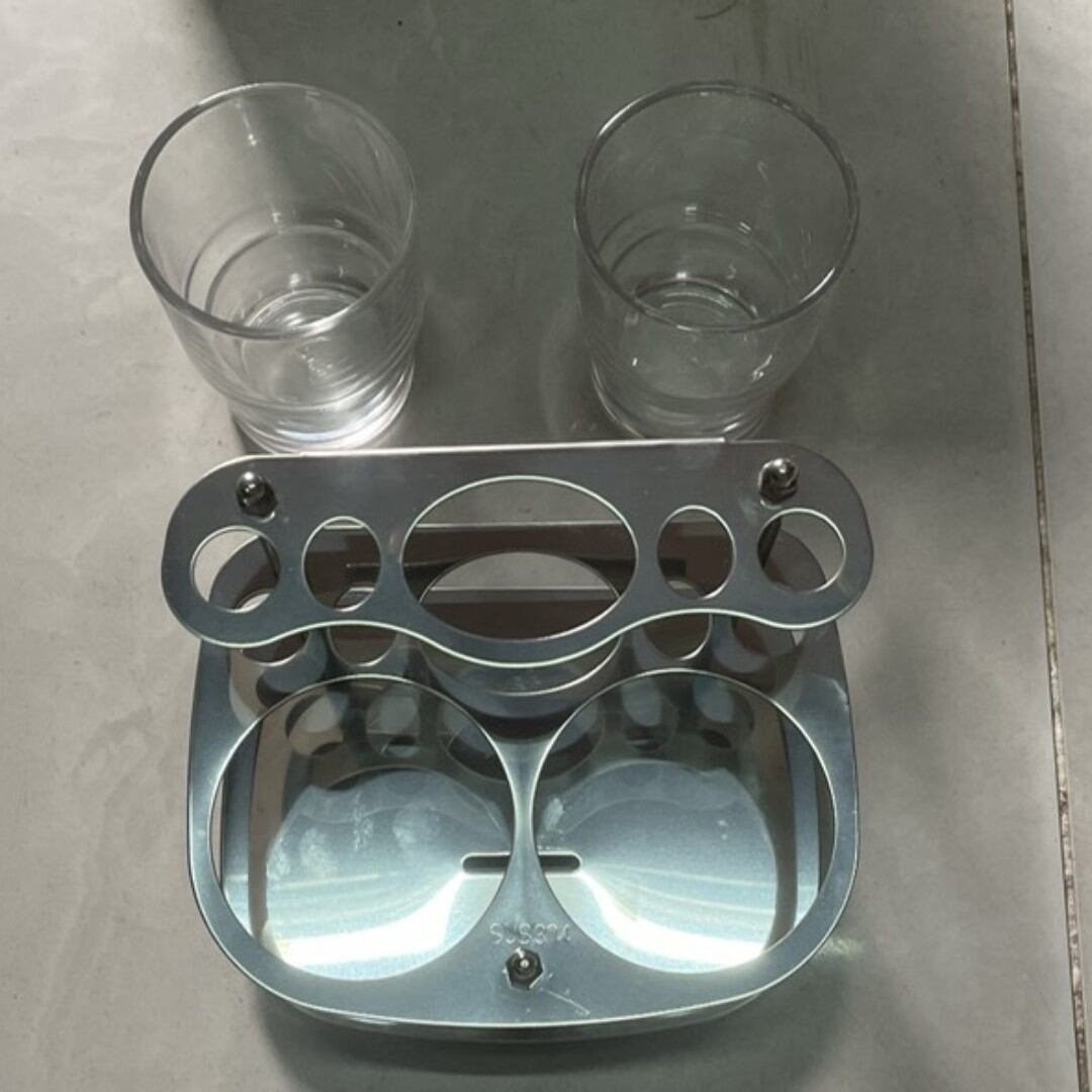 Kệ để bàn chải đánh răng 100% inox 304 kèm 2 ly thủy tinh