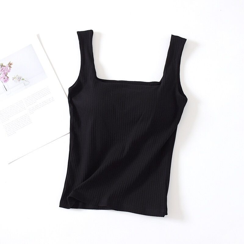 Áo 2 dây bản to cotton có mút ngực [ảnh thật]