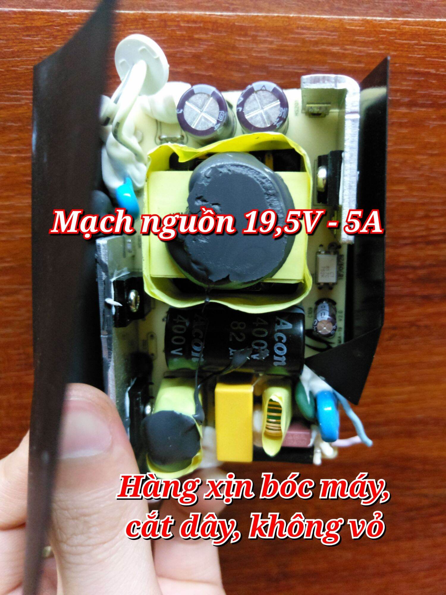 Mạch nguồn 19,5V - 5A 100V-240V. Hàng xịn bóc máy, Không vỏ, Cắt dây (Nối dây là chạy). Sẵn keo tản nhiệt.