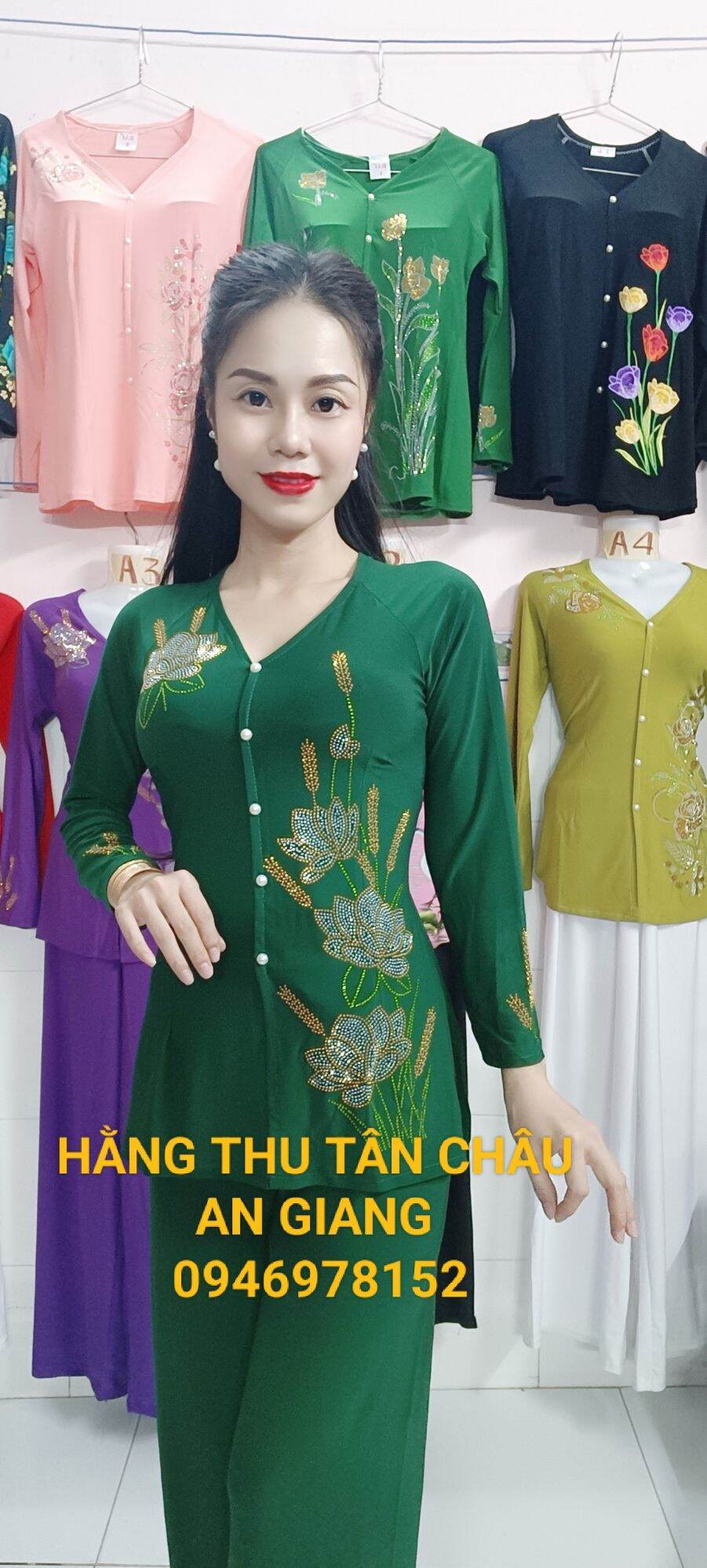 BỘ BÀ BA ĐÍNH ĐÁ BÔNG LÚA (BÁN CẢ BỘ ÁO QUẦN CÙNG MÀU)