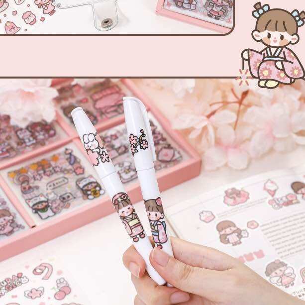 Sticker hộp 200 tấm hình dán dễ thương Spring (PVC)