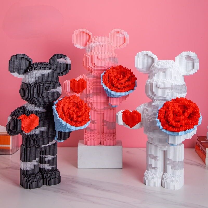 Đồ Chơi xếp hình thông minh Gấu Bearbrick cỡ to, đồ chơi lắp ráp thông minh