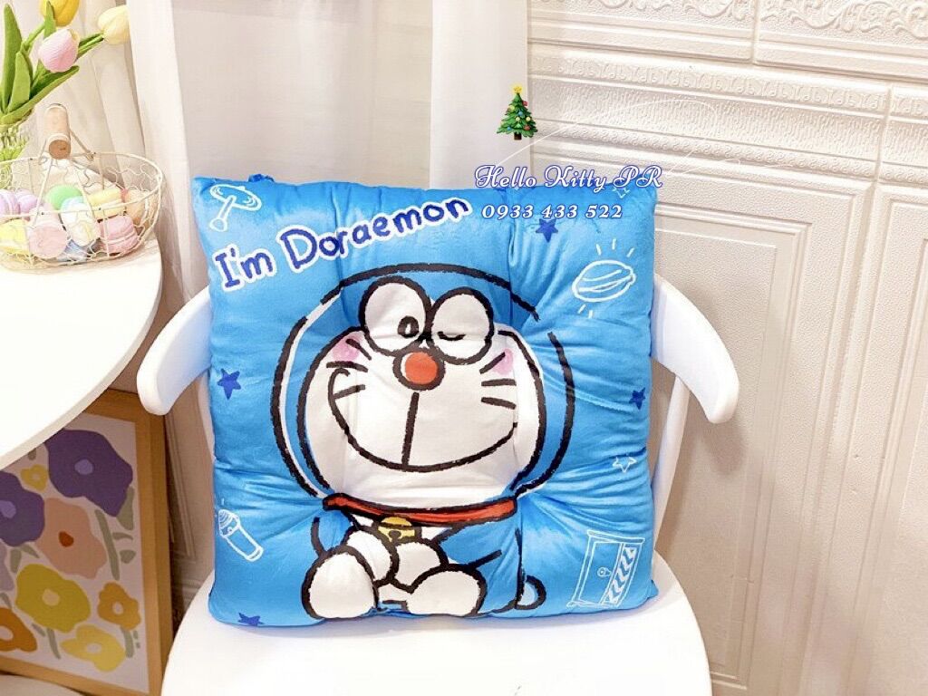 Gối tựa lưng, nệm lót ghế Hello Kitty - Doremon Doraemon