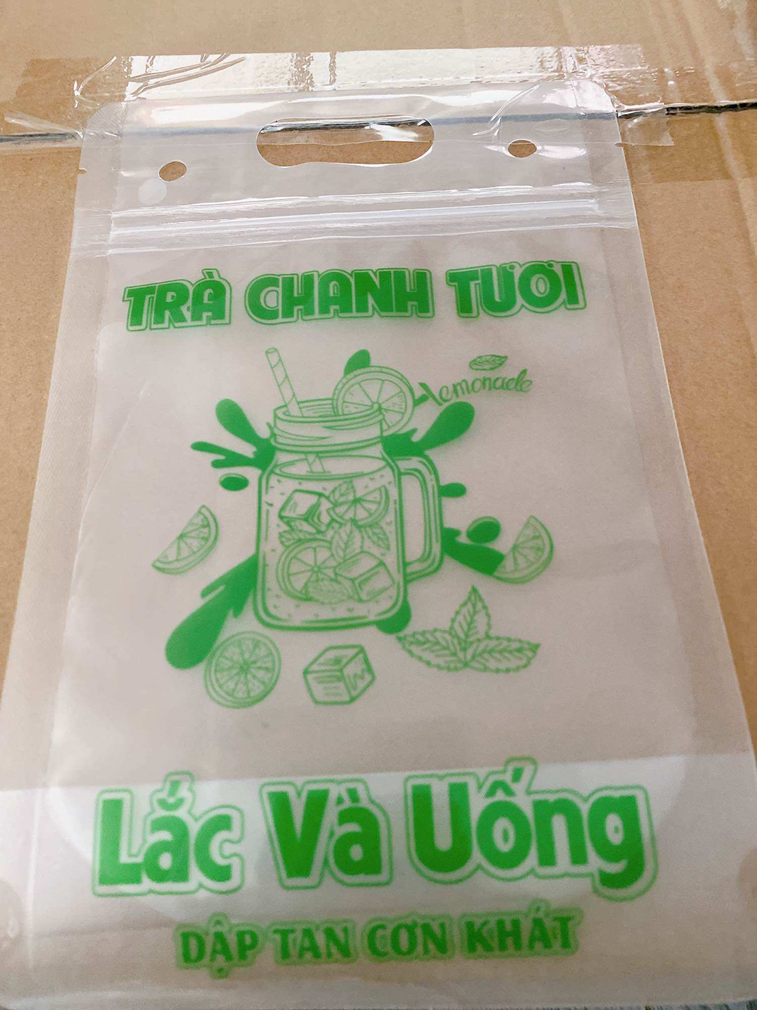 100 cái - túi zip đựng trà chanh tươi túi có zip khoá rất chắc chắn và đảm bả0,túi có quai xách