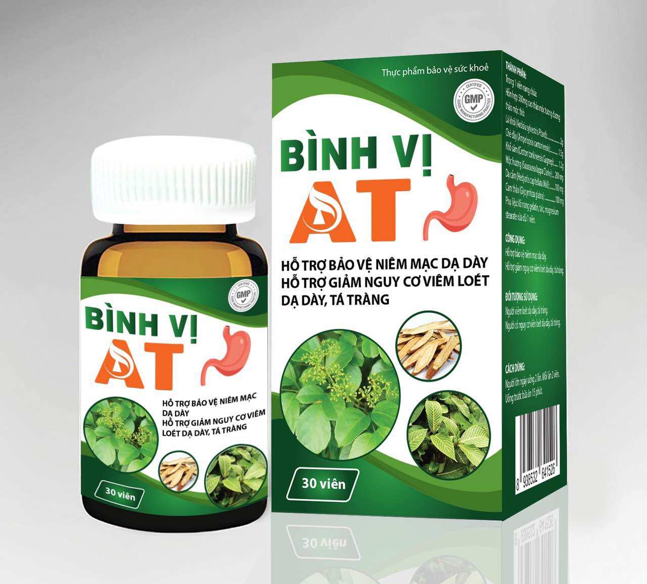 Chính Hãng - Viên Uống Dạ Dày Bình Vị AT, Giảm Viêm Loét Dạ Dày, Tá Tràng – Hộp 30 viên
