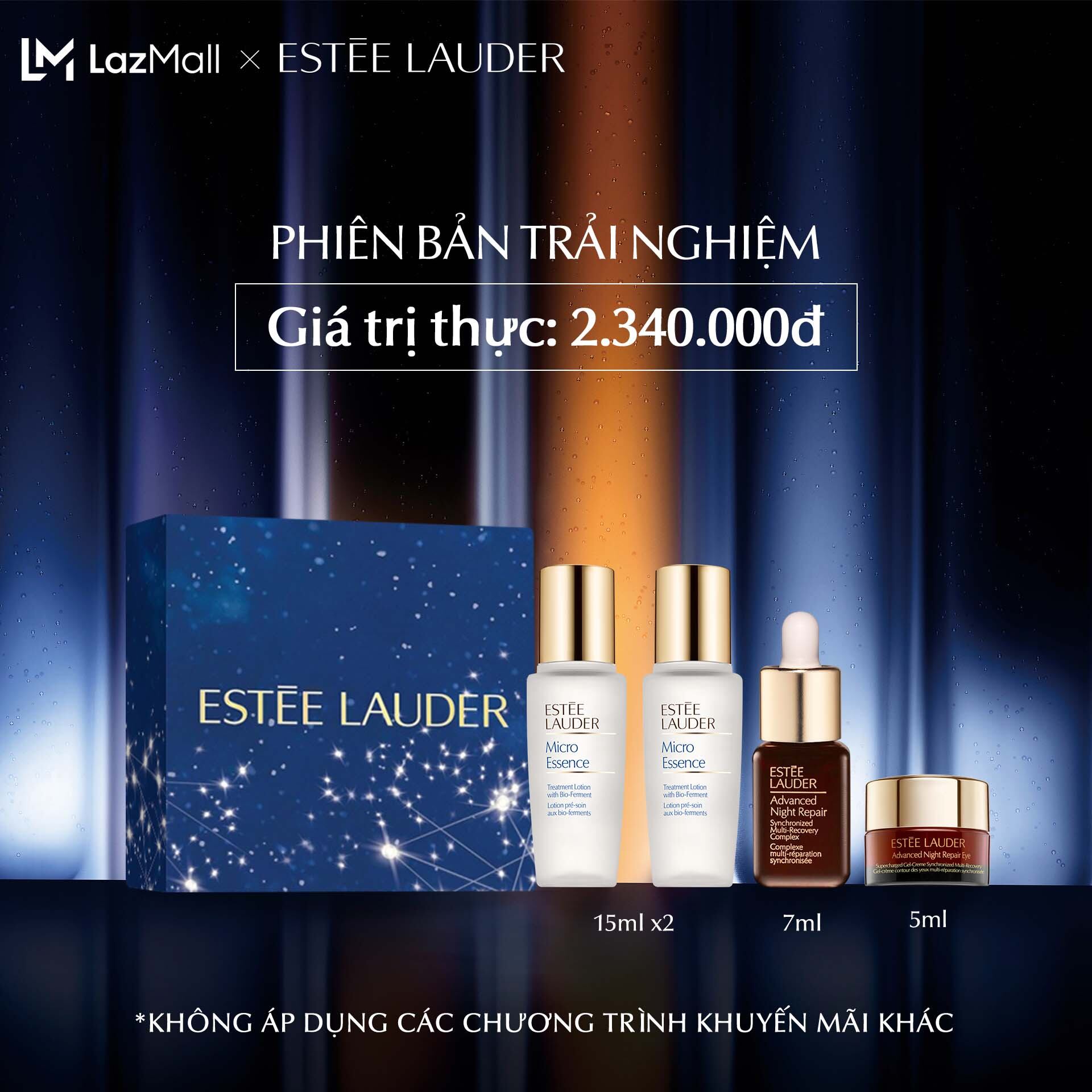 [PHIÊN BẢN TRẢI NGHIỆM] Estee Lauder - Bộ chăm da: 1 Tinh chất phục hồi chống lão hóa Advanced Night Repair Synchronized Multi-Recovery Complex - Serum 7ml, 2 Nước dưỡng Micro Essence 15ml, 1 Kem dưỡng mắt ANR Eye Oracle 5ml