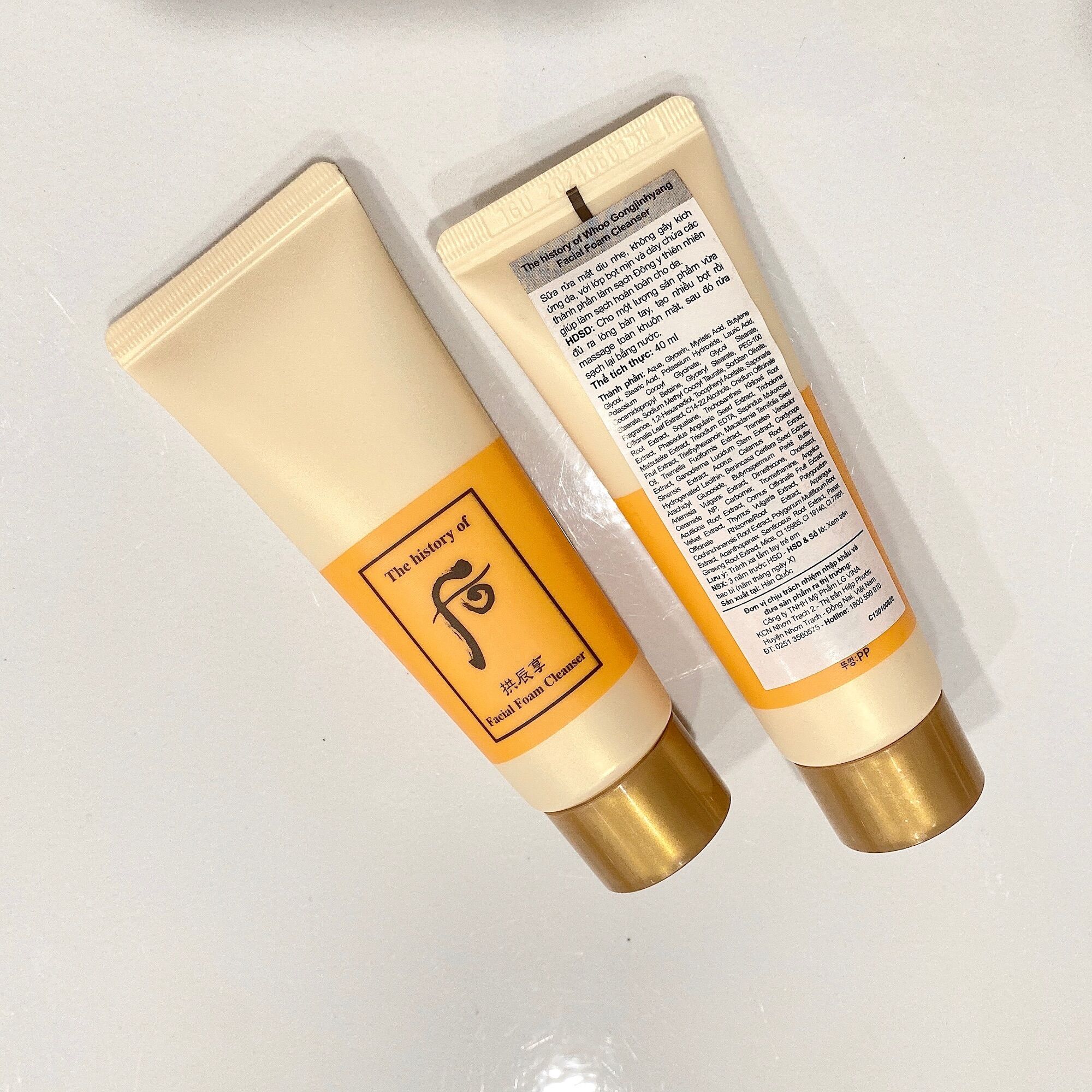 [HCM] - Sữa Rửa Mặt Whoo Vàng Chứa Nhân Sâm 40Ml Date 2025