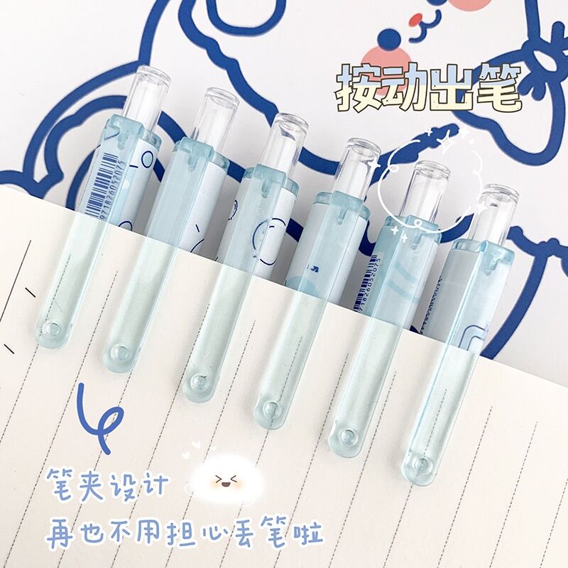 Bút bi cute mực xanh đen đỏ hình molang dễ thương viết bi bấm mực gel nước ngòi 0.5mm #A2801