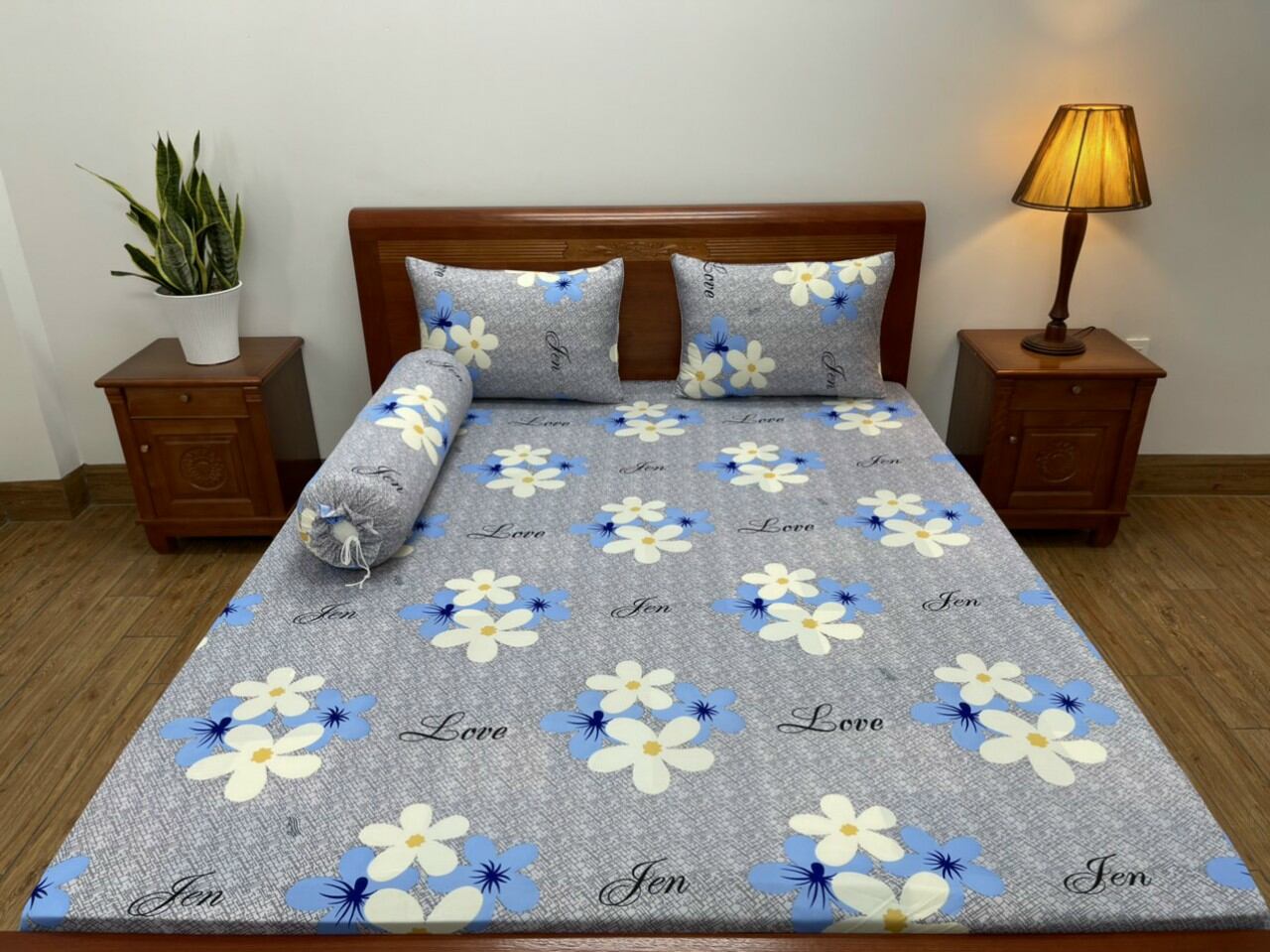 Bộ Drap thun lạnh In 3D Hàn Quốc [ Cao cấp] 4 món 1m6x2m