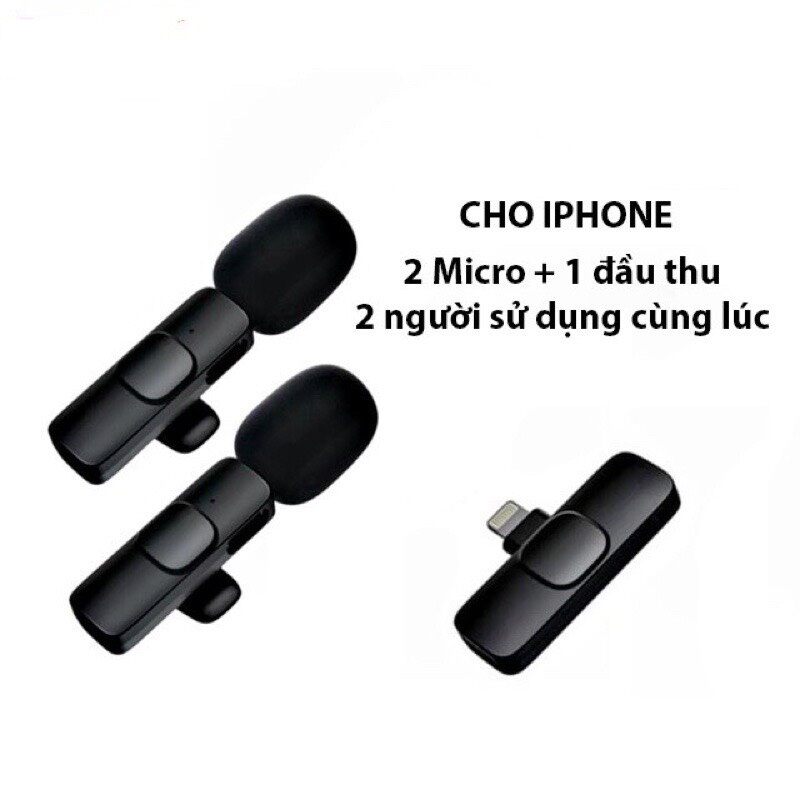Micro thu âm không dây K9, mic đôi cho điện thoại