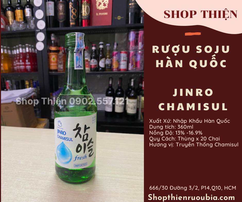 Soju Hàn Quốc JINRO 360ml-Vị Truyền Thống Chamisul