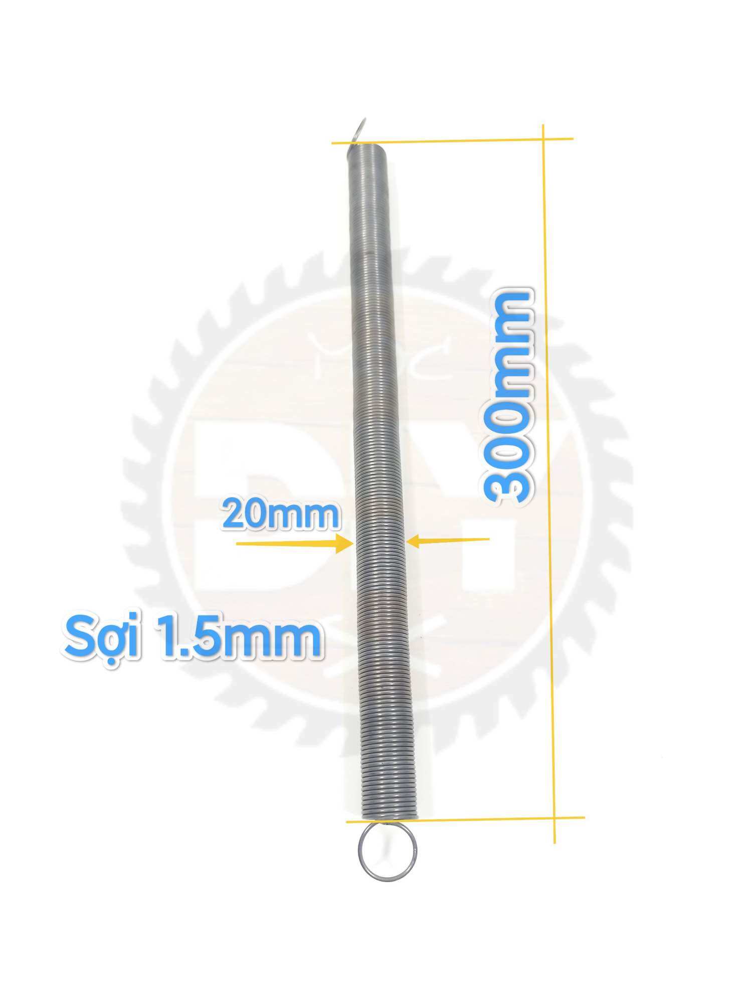 Lò xo kéo thép đen phi 20 dài 30cm, sợi 1.5mm (2 cái)