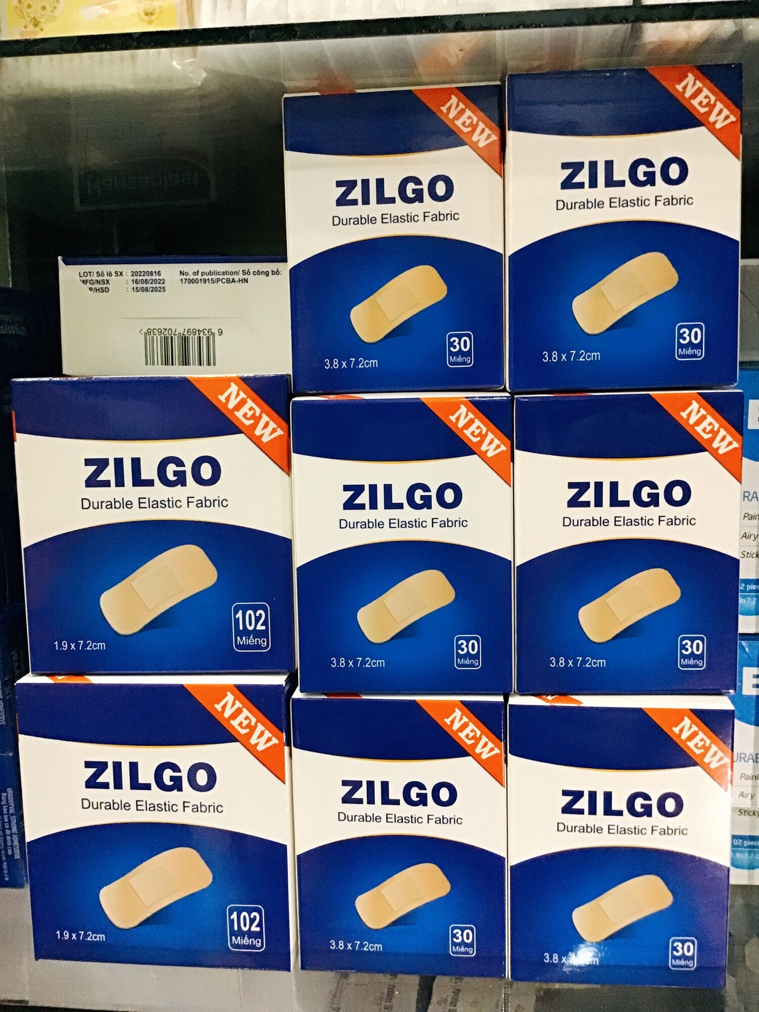 [HCM]băng cá nhân Zilgo hộp 102miếng và hộp 30miếng lớn.