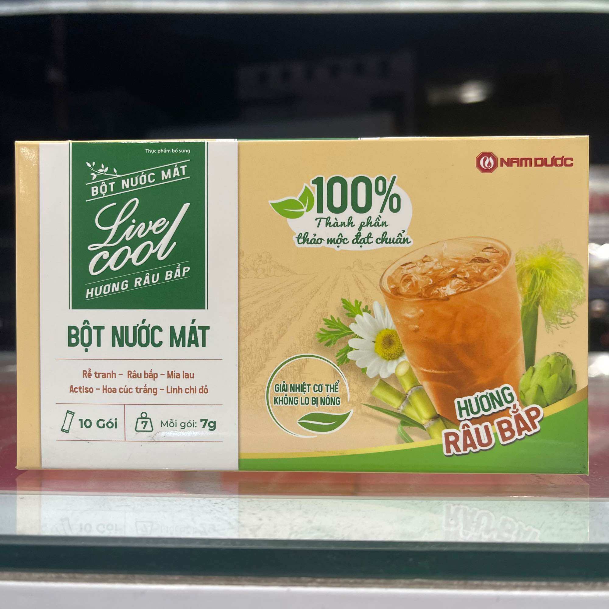 Bột nước mát Live Cool hương rau bắp - 7g x 10 gói