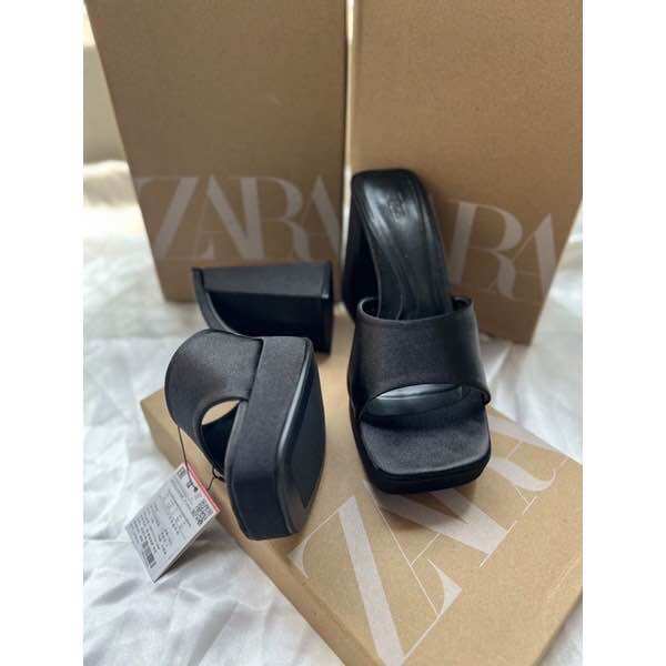 Dép cao gót độn đế ZR Lụa Fullbox( form to lùi 1sz)