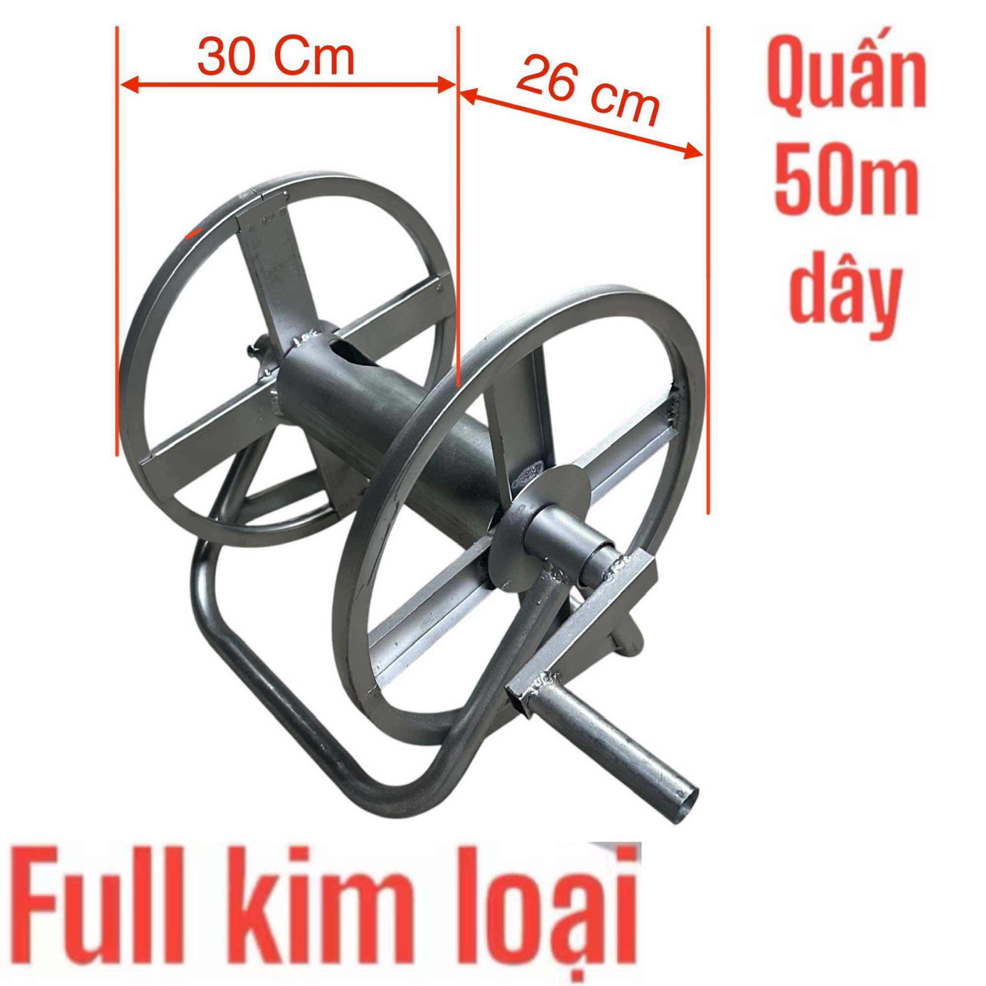 Rulo quấn dây rửa xe dây phun thuốc full bộ (quấn 10m đến 150m) Ren 14mm