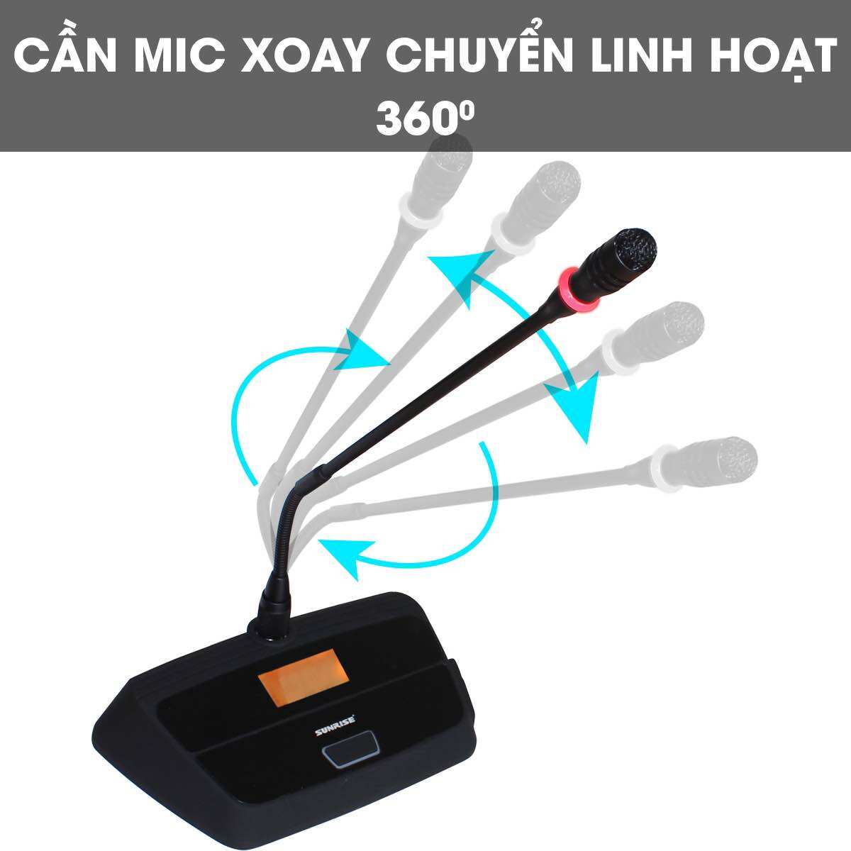 [HCM]Micro hội nghị không dây Sunrise SM-820 (1 hộp thu sóng, 2 Mic không dây)