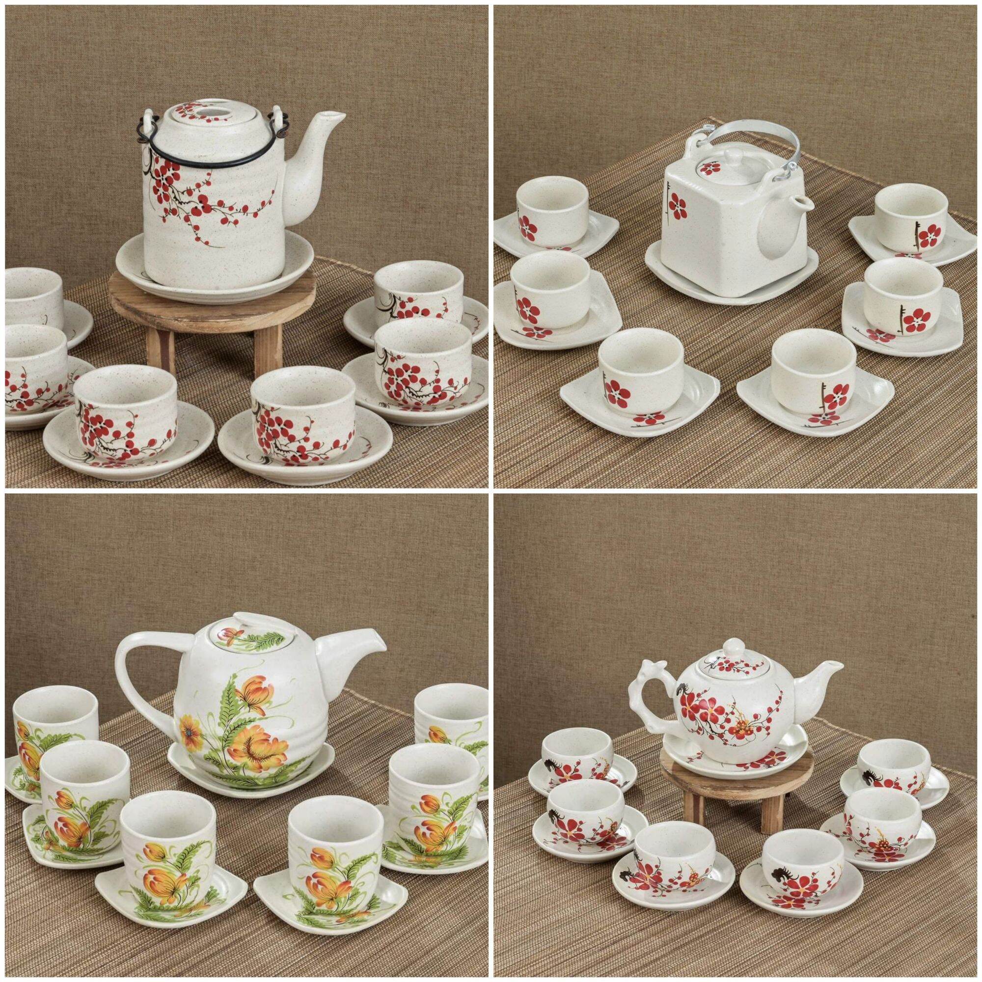 Bộ ấm chén uống trà Bát Tràng