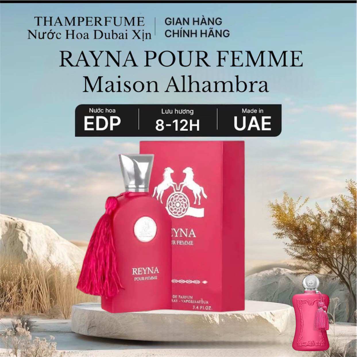 [ Tặng 1 Chiết Mini] Nước Hoa Nữ Maison Alhambra Reyna Pour Femme 100ml Cam Kết Chính Hãng