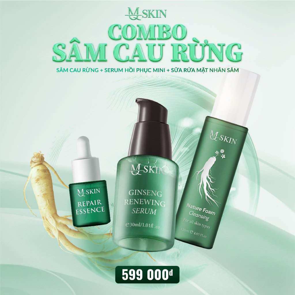 Bộ 3 combo sâm cau rừng tái tạo da mqskin