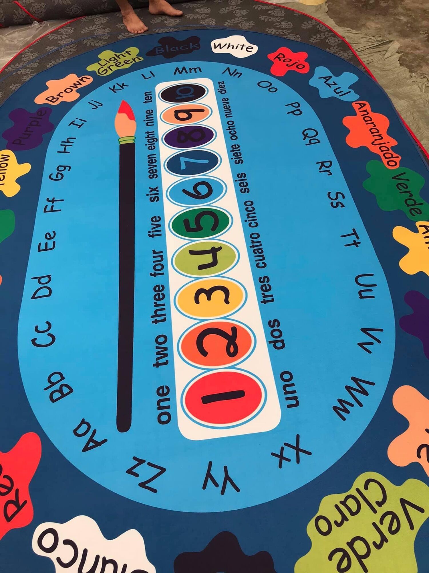 Thảm Montessori trải sàn thảm circle kích thước 3m x 2m